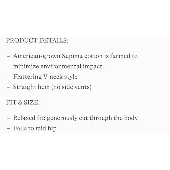 Lands' End NWT Relaxed Supima Cotton V-Neck Short Sleeve T-Shirt Brown Sz Medium - Picture 7 of 8